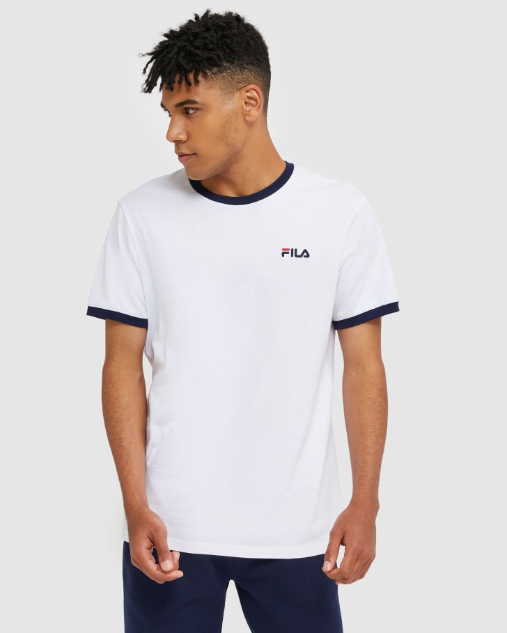 Fila UK White Classic Men's Ringer Tee