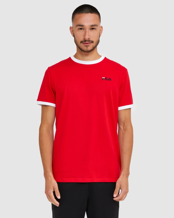 Fila UK Red Classic Men's Ringer Tee
