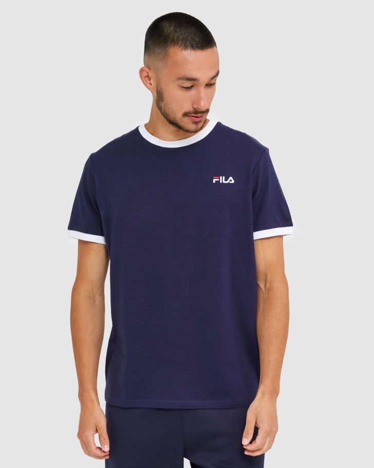 Classic Men's Ringer Tee New Navy Fila UK