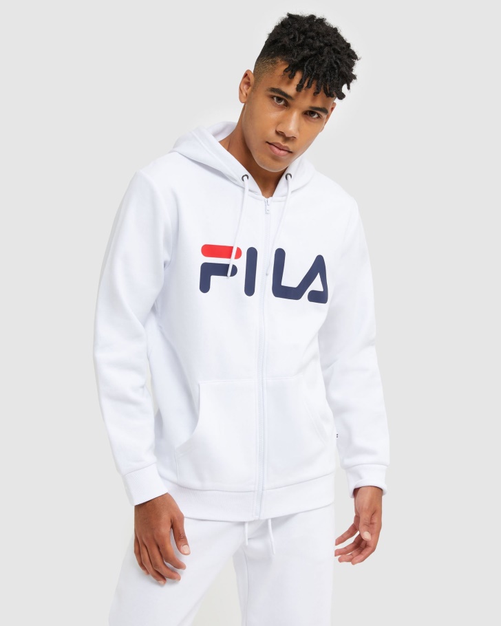 White Fila UK Classic Unisex Zip Jacket