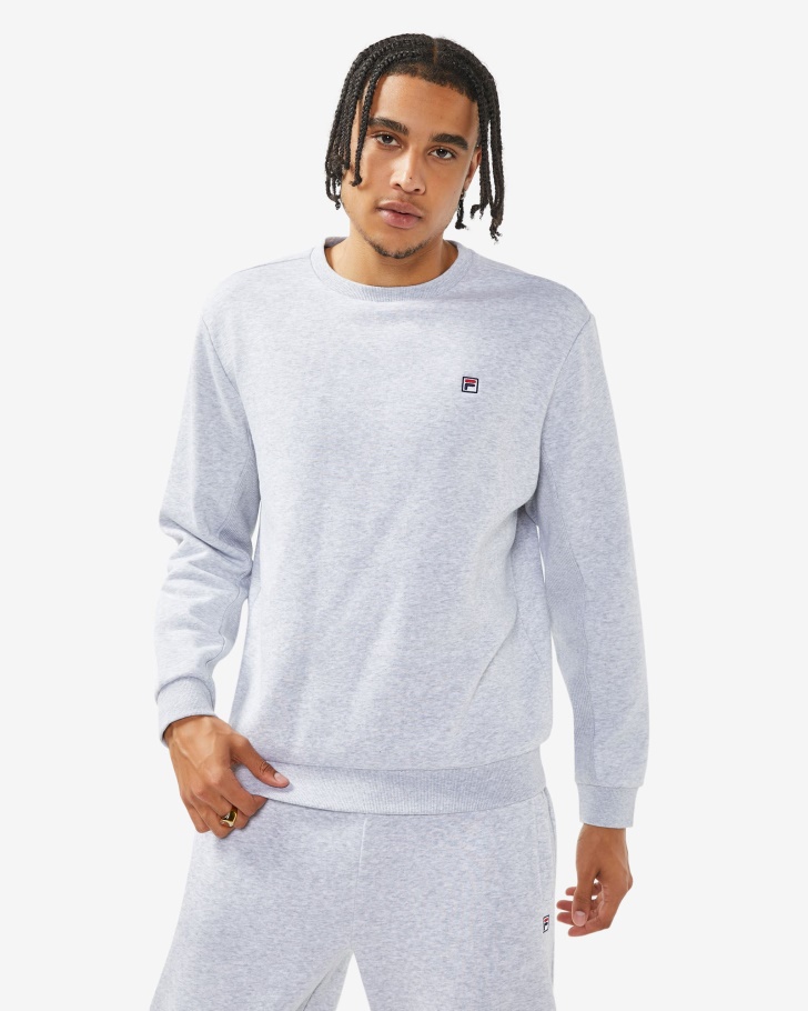 Light Grey Marle Fila UK Unisex Badge 2.0 Crew