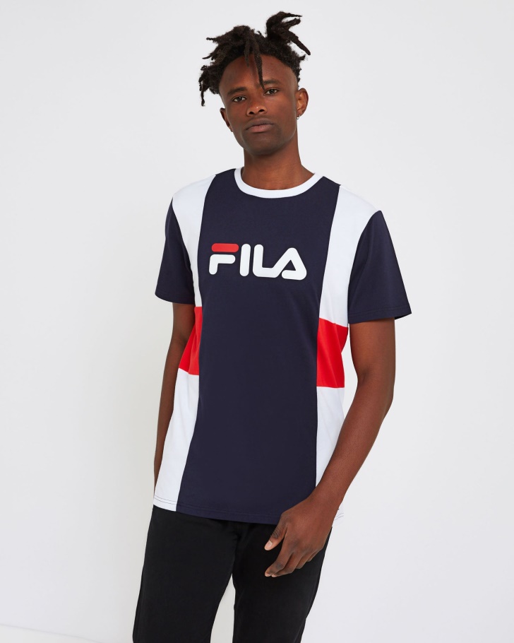 Unisex Trieste Tee Fila UK New Navy