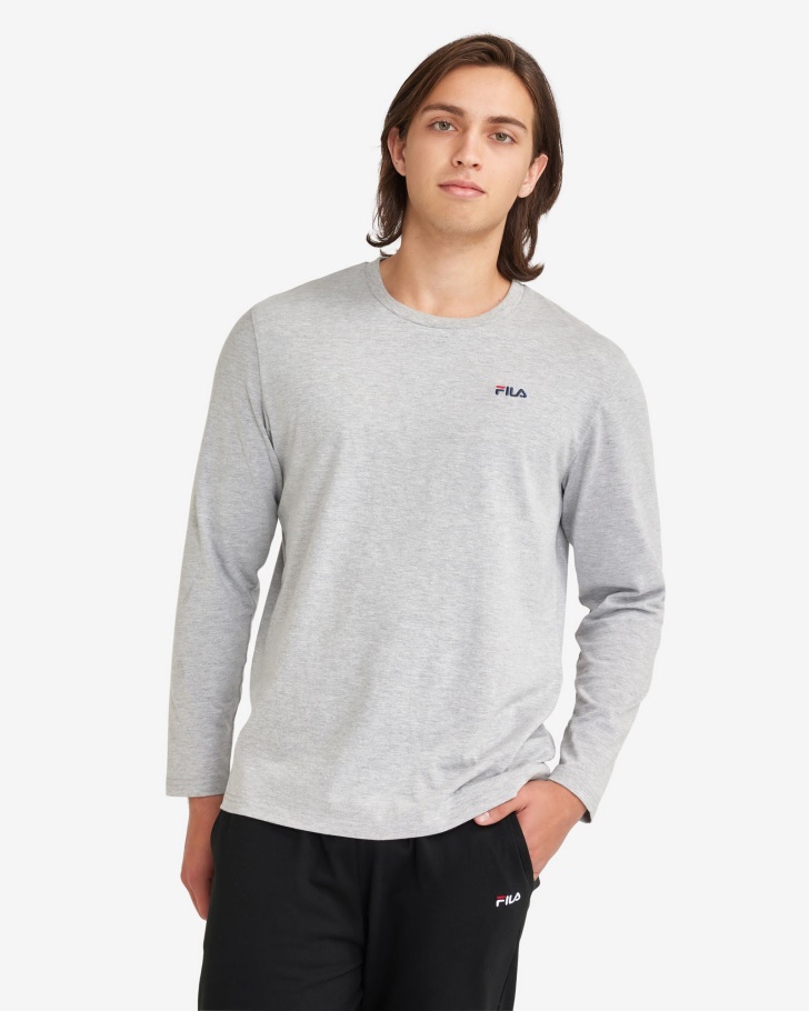 Men's Basic L/S Tee Fila UK Silver Marle