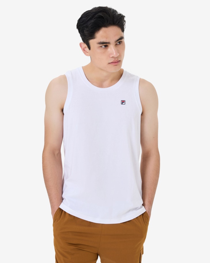 Fila UK Men's Heritage Badge Tank White