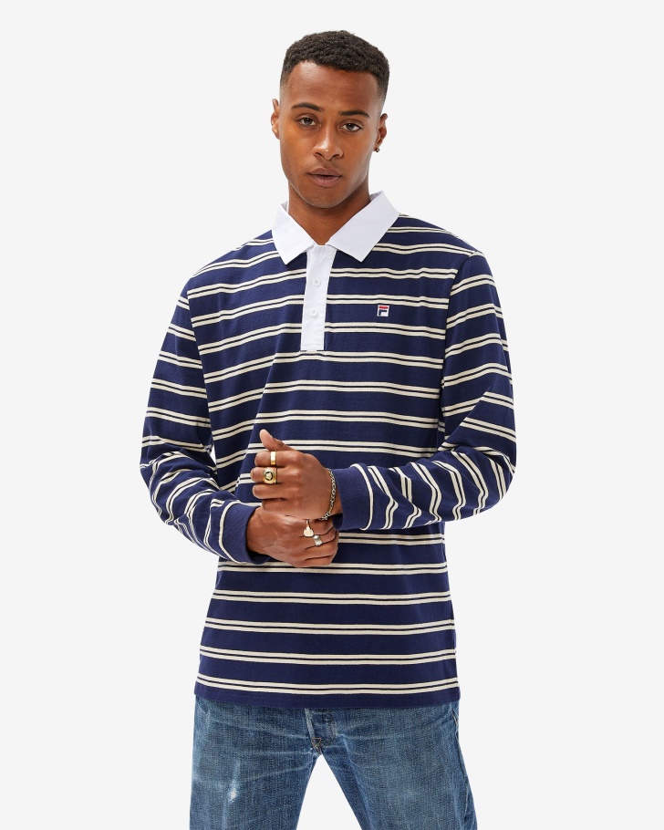 Fila UK New Navy Men's Badge Rugby Polo