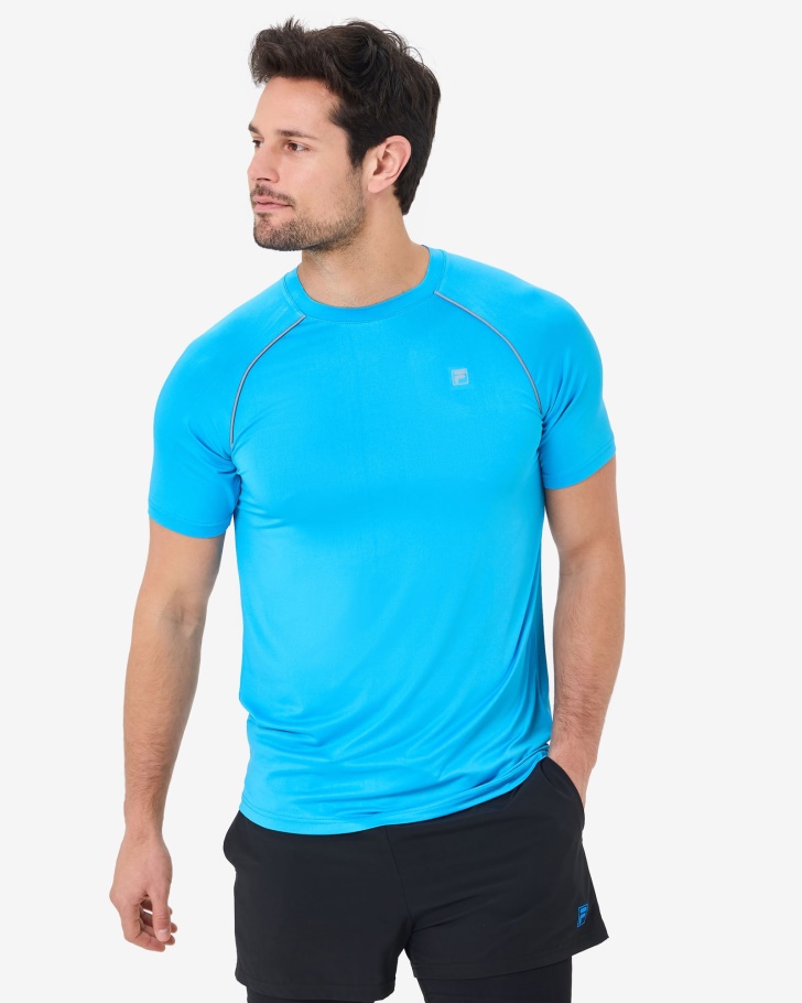 Men's Roen QDry Tee Aqua Fila UK