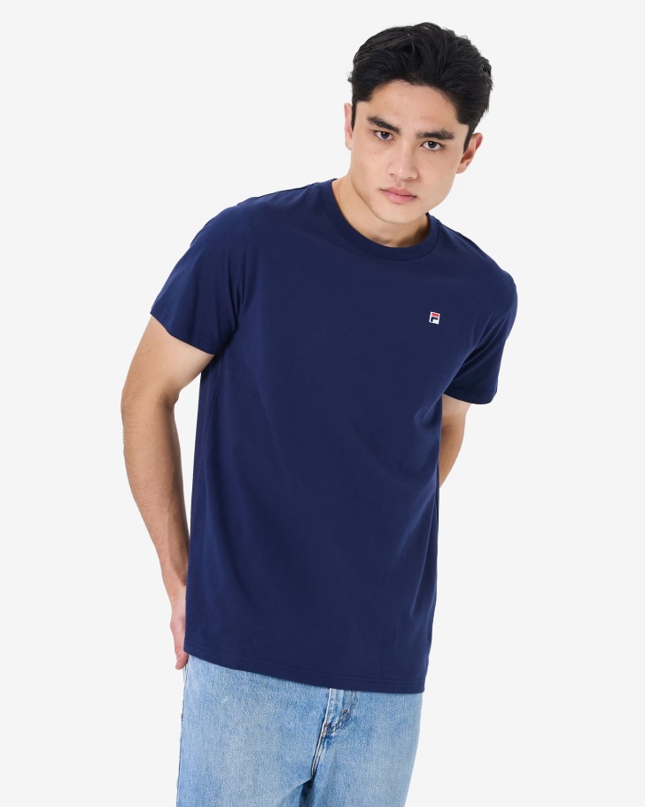New Navy Men's Heritage Badge 2.0 Tee Fila UK