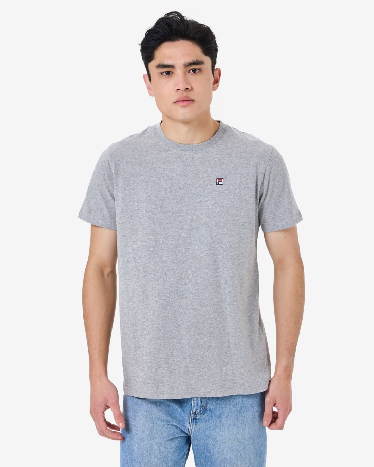 Fila UK Men's Heritage Badge 2.0 Tee Grey Marle