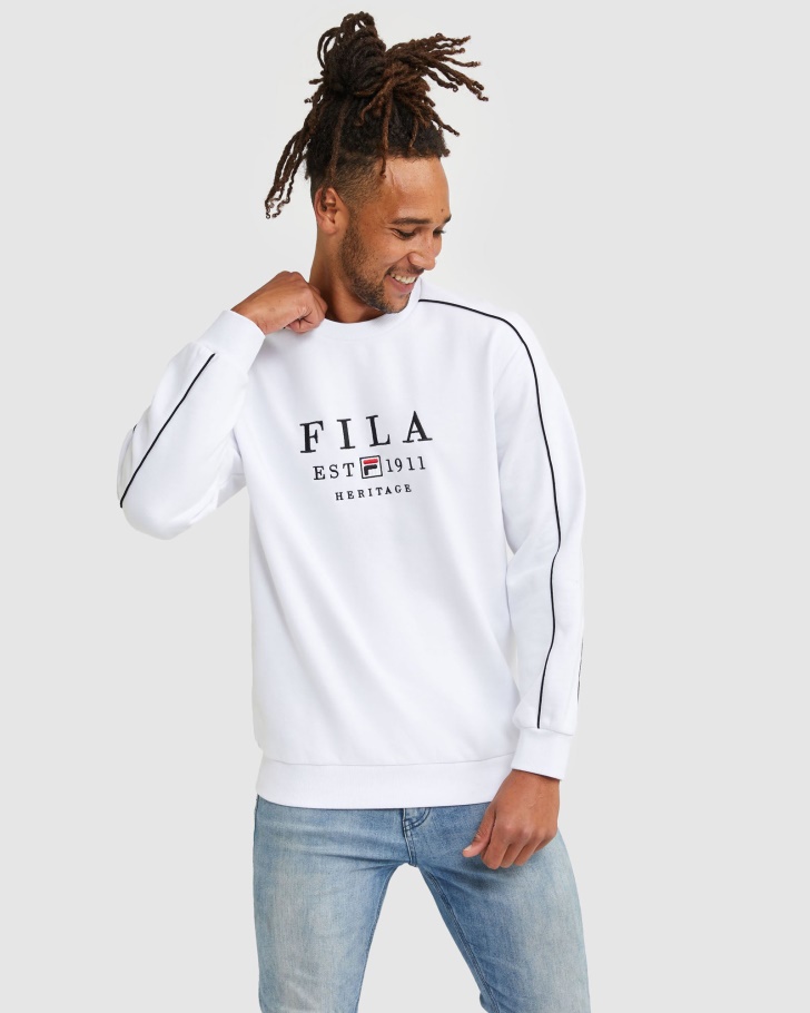 Fila UK White Unisex Heritage Crew