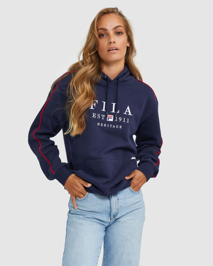 New Navy Unisex Heritage Hood Fila UK