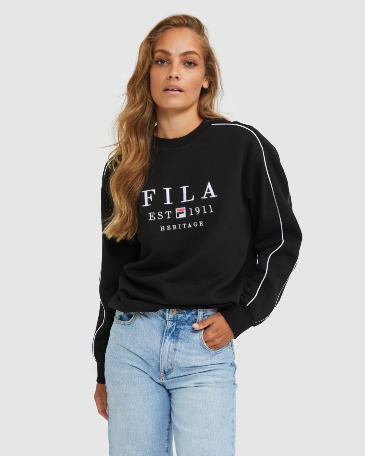 Fila UK Unisex Heritage Crew Black