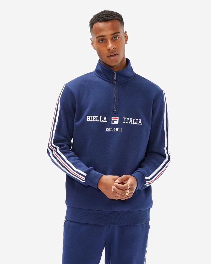 New Navy Fila UK Men's Aemero Qtr Zip