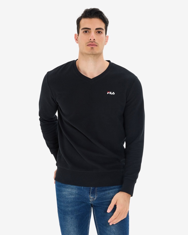 Men's Savian V-Neck Crew Fila UK Black