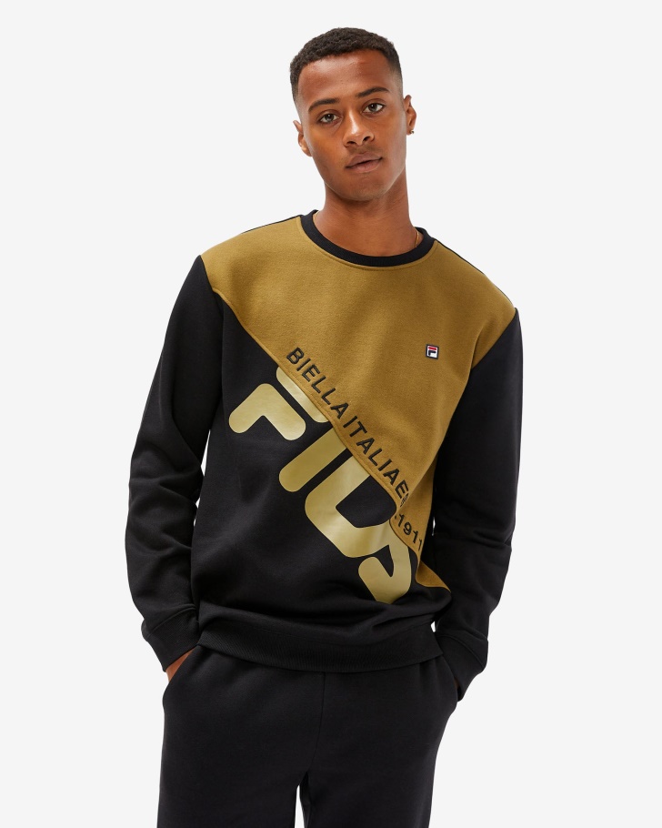 Black Fila UK Unisex Monaco Crew