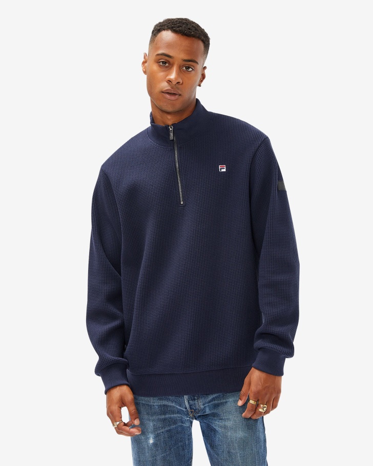 Men's Badge 2.0 Qtr Zip New Navy Fila UK
