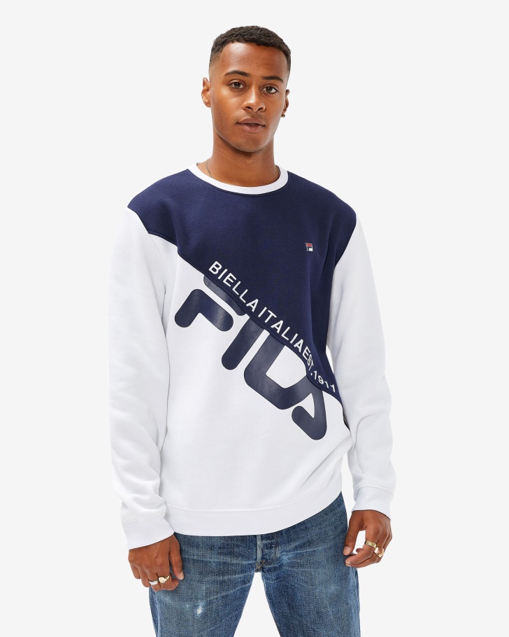 White Fila UK Unisex Monaco Crew
