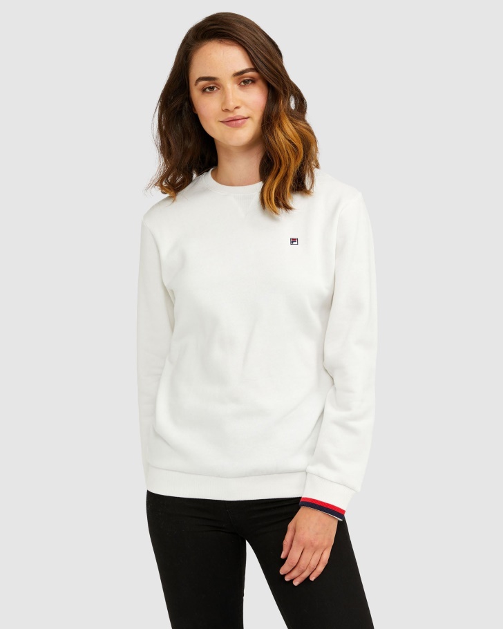 White Assylum Unisex Badge Crew Fila UK