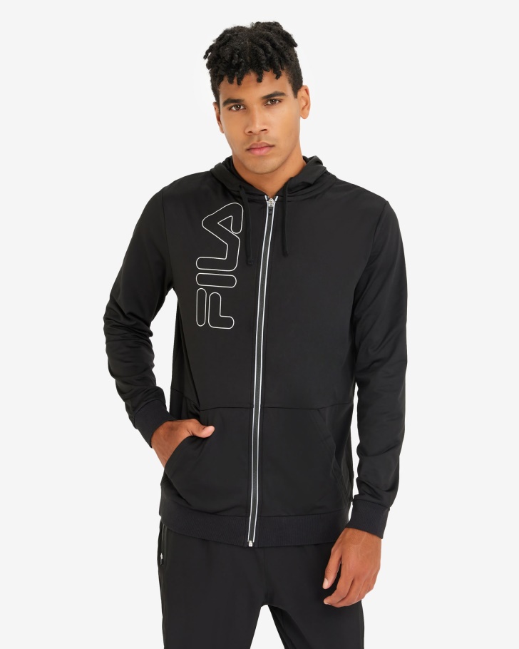 Black Men's Luca Jacket Fila UK