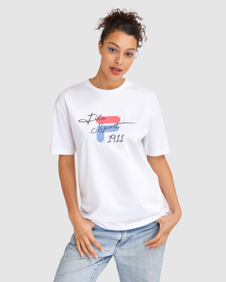 Women's Cinzia Tee White Fila UK