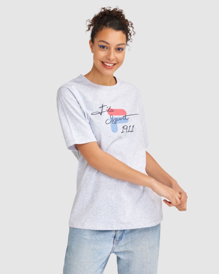 Light Grey Marle Women's Cinzia Tee Fila UK