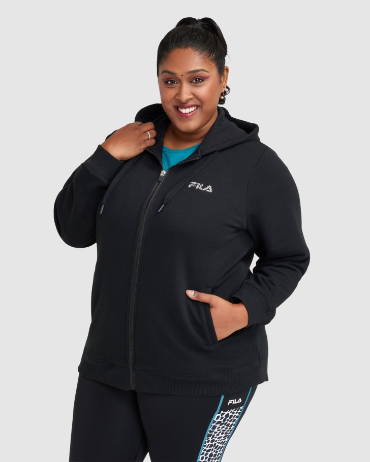 Black Women's Rebecca Zip Thru Fila UK