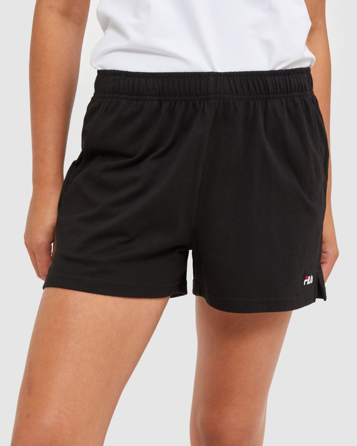 Black Fila UK Classic Women's Jersey Shorts