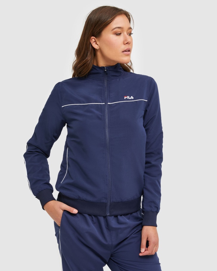 New Navy Fila UK Classic Women's Microfibre Jacket