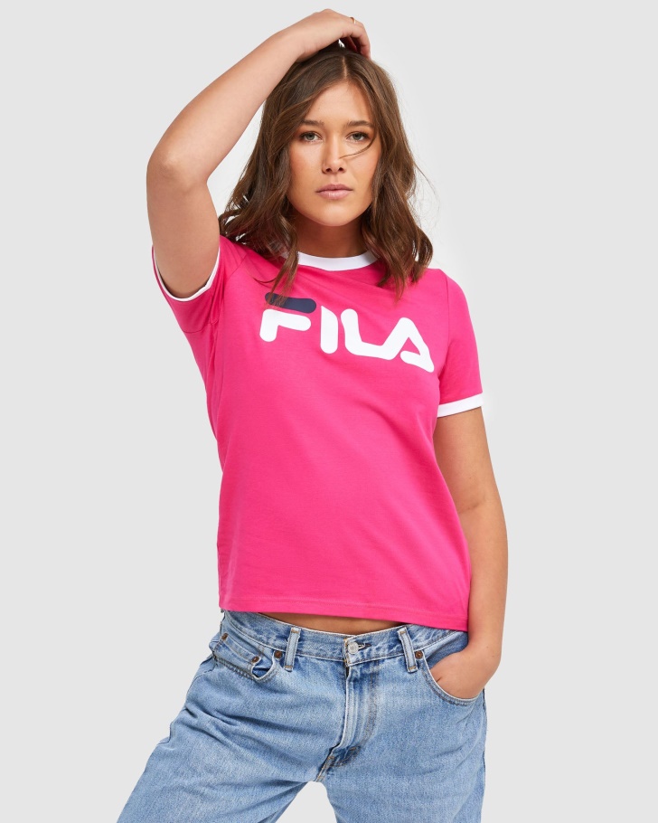 Classic Women's Ringer Tee Beetroot Fila UK