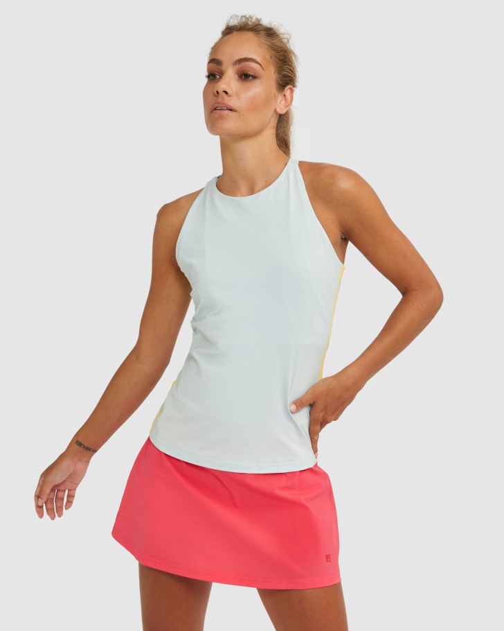 Fila UK High Neck Racerback Tank Fila UK Grey/Sunshine
