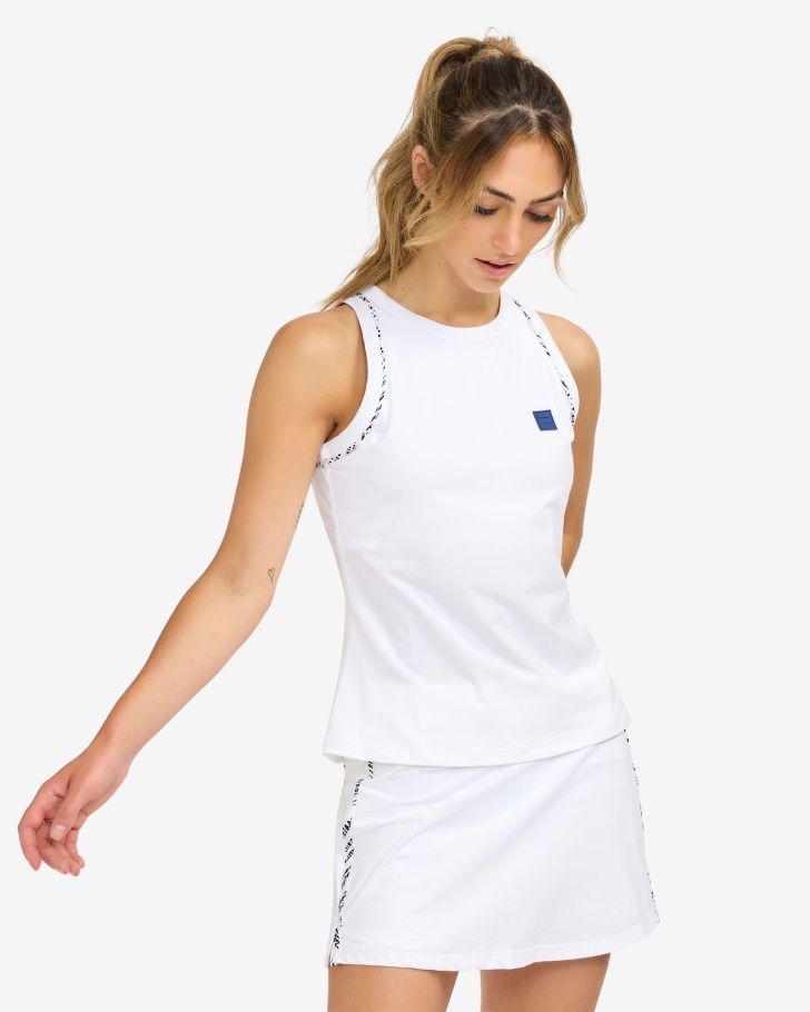 Fila UK White Fiji Print High Neck Tank