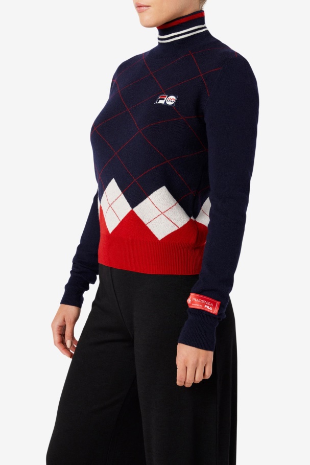 Turtleneck Sweater Fila UK Navy/White/Red