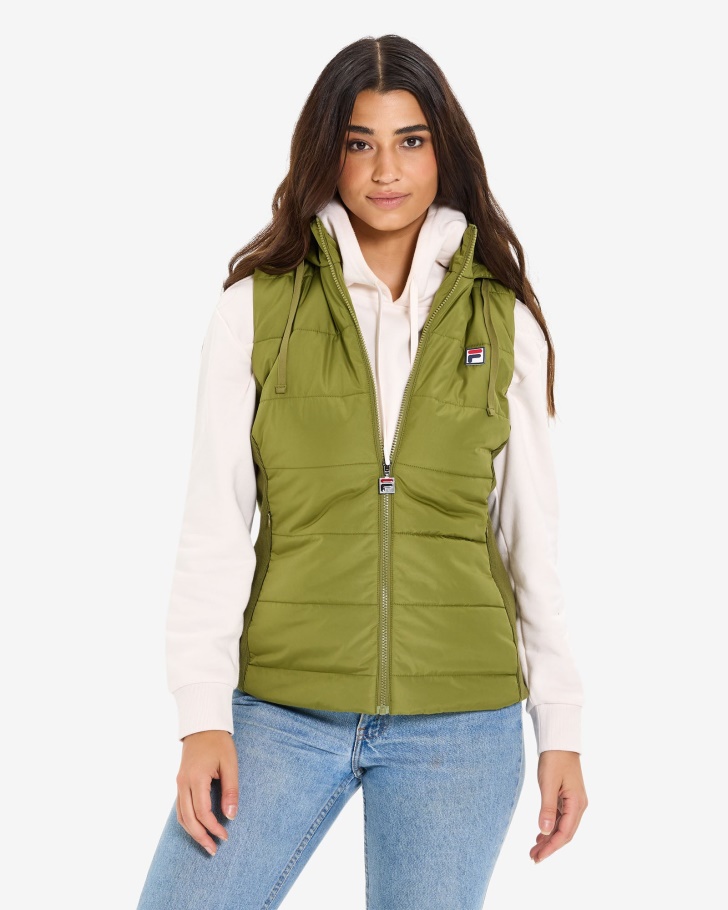 Olive Fila UK Women's Iranga Puff Vest