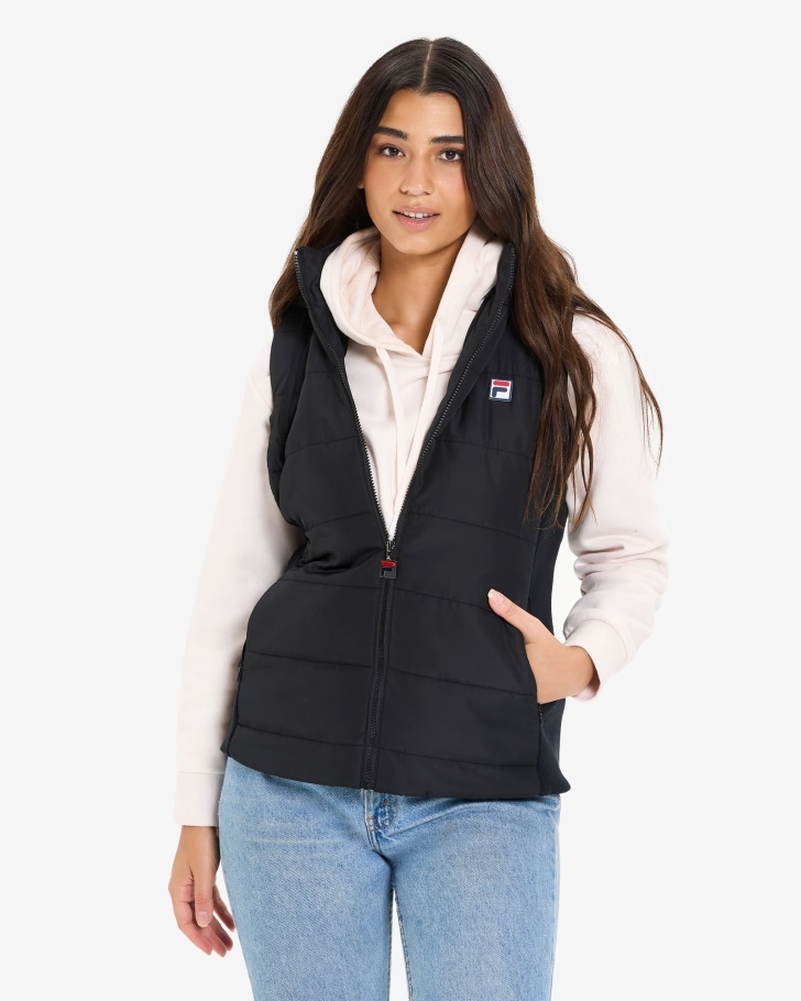 Fila UK Black Women's Iranga Puff Vest