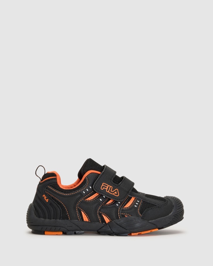 Charcoal/Orange Fila UK Kid's Mattia Strap