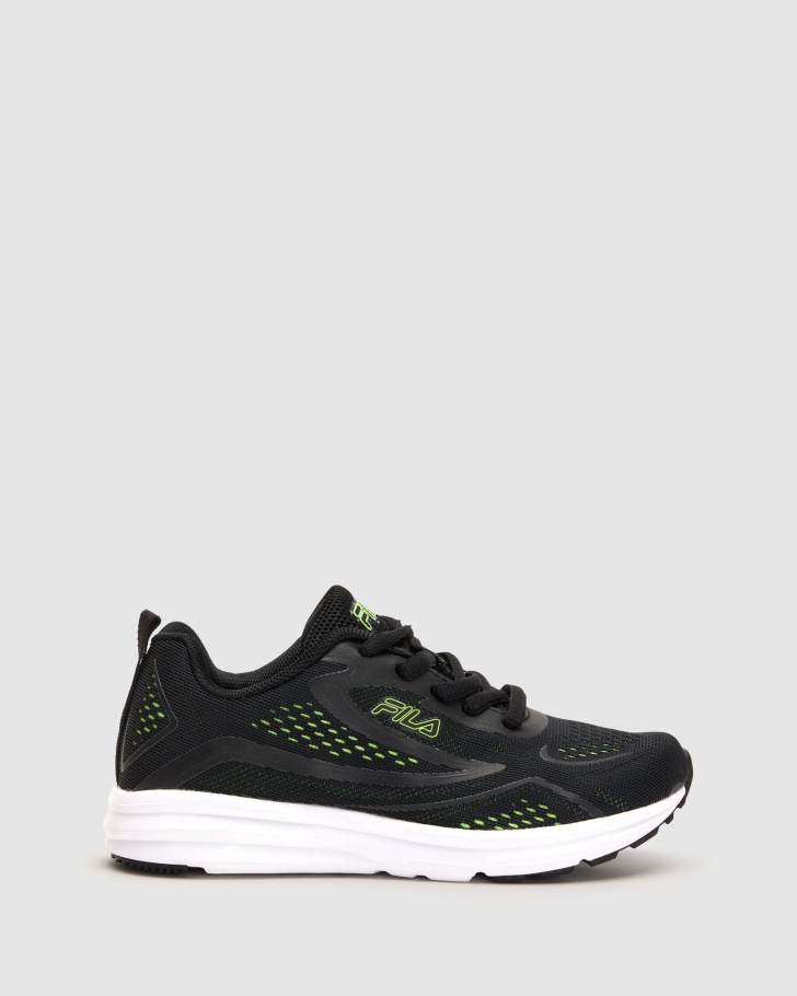 Kid's Pavia Black/Lime Fila UK