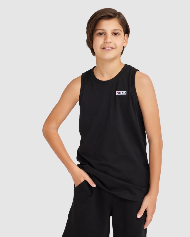 Black Fila UK Kid's Parker Tank