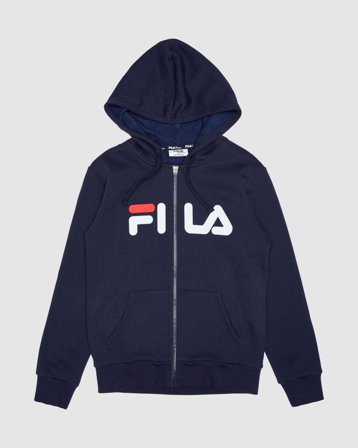 New Navy Fila UK Classic Kids Zip Hoody