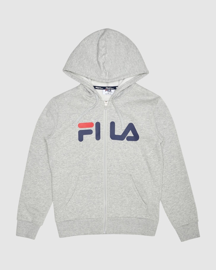 Fila UK Classic Kids Zip Hoody Silver Marle