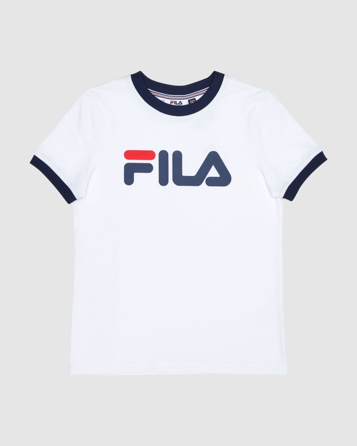 White Classic Girl's Ringer Tee Fila UK