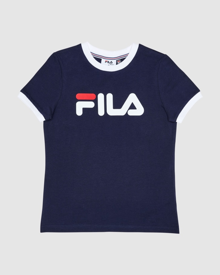 Classic Girl's Ringer Tee Fila UK New Navy
