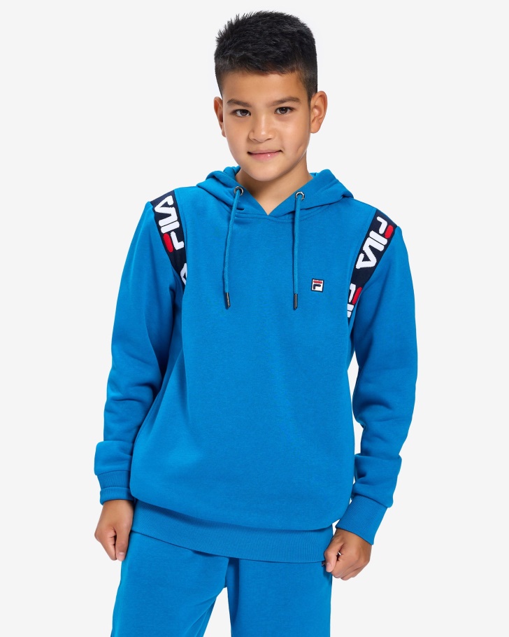 Mykonos Blue Kid's Badge 2.0 Hood Fila UK