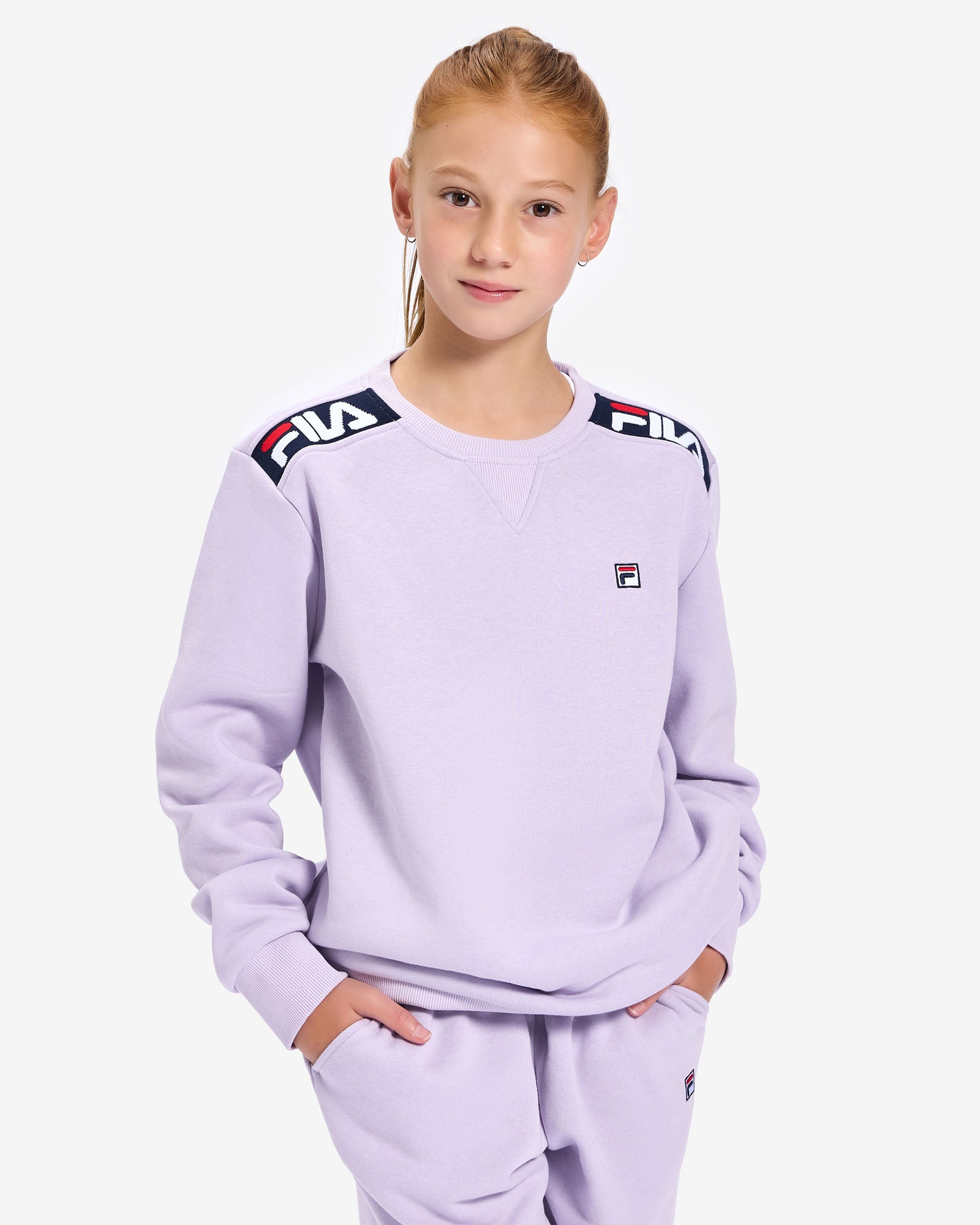 Pastel Lilac Fila UK Kid's Badge 2.0 Crew
