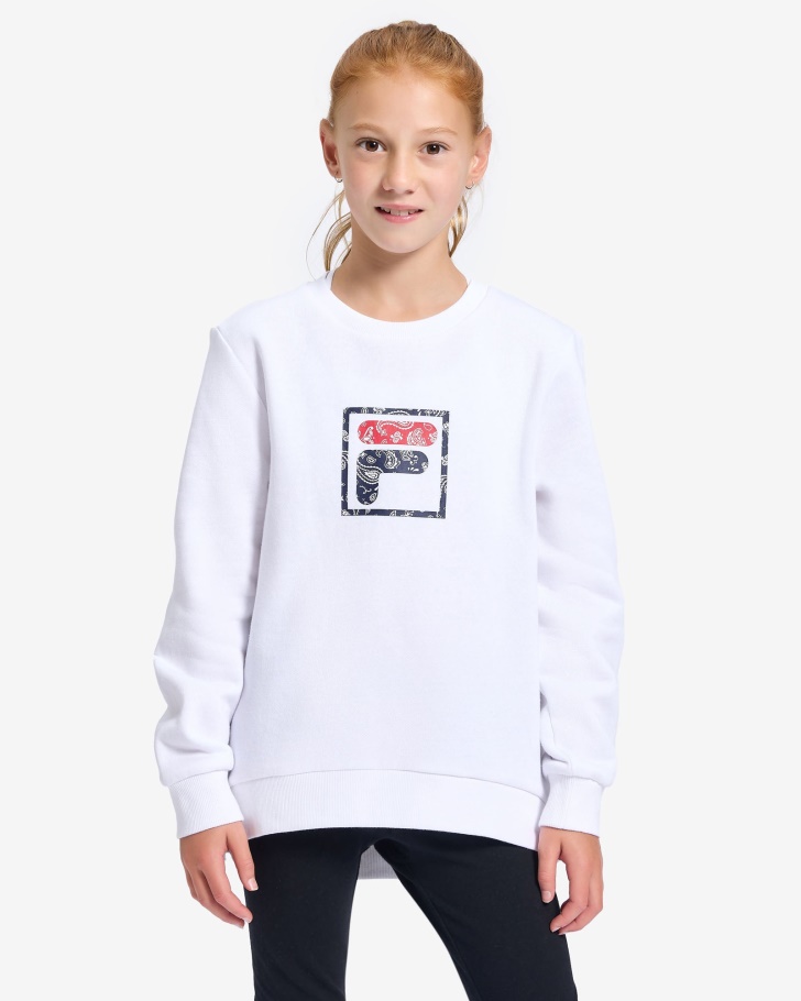 Fila UK White Natasha Girls Crew