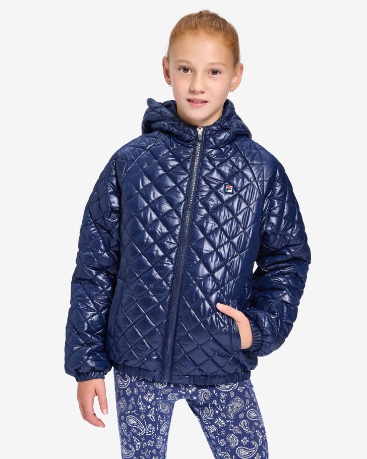 New Navy Girl's Natasha Puffa Fila UK