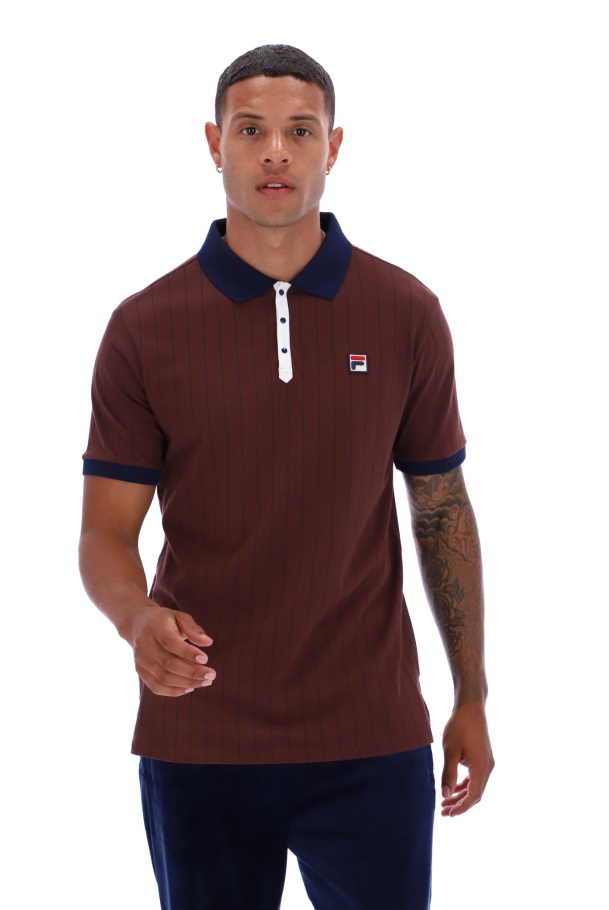 Fila UK BB1 Classic Vintage Striped Fashion Polo