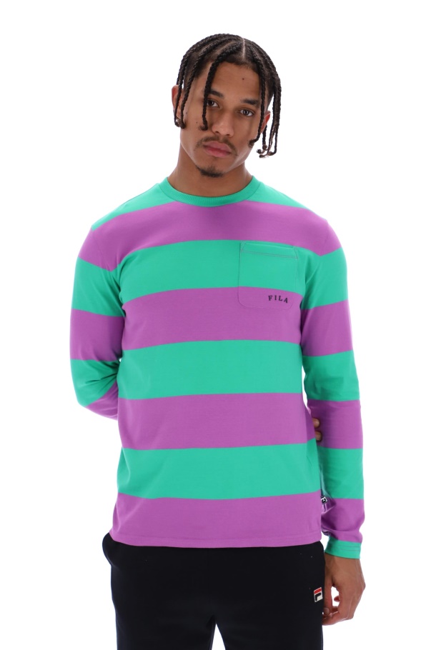 Fila UK Morley Unisex Oversized Stripe Long Sleeved Pocket Tee