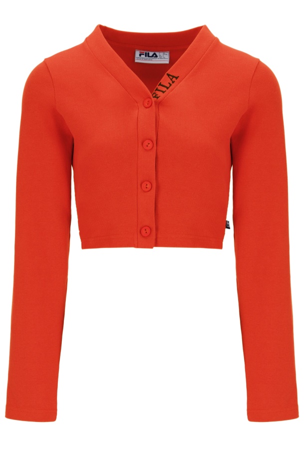 Fila UK Zara Womens Thick Rib Crop Fashion Cardigan