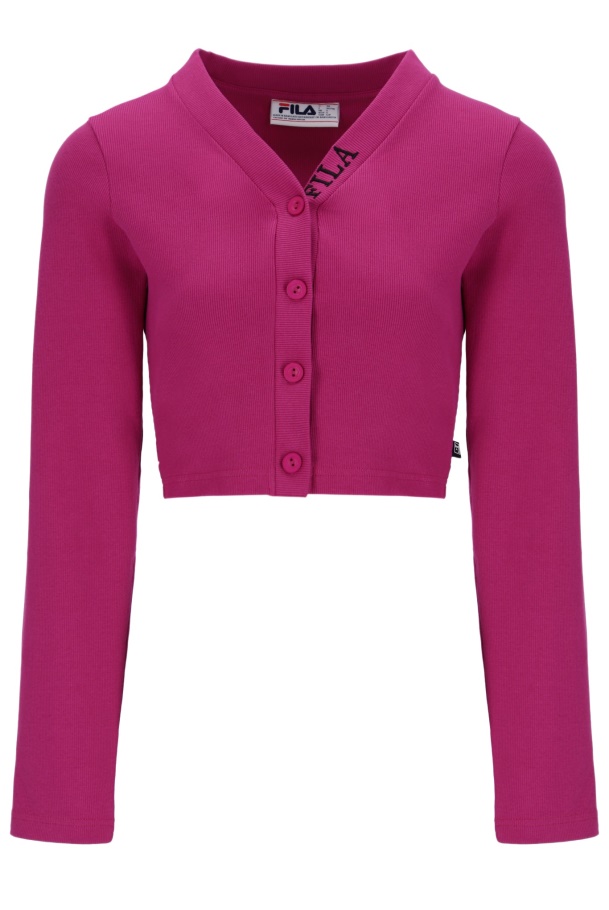 Fila UK Zara Womens Thick Rib Crop Cardigan